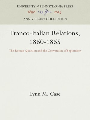 cover image of Franco-Italian Relations, 1860-1865
